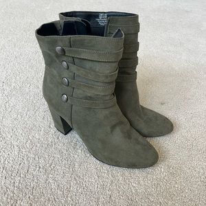 Green heeled booties